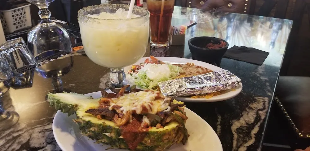 Shrimp Pineapple Fajitas & Pina Colada Margarita